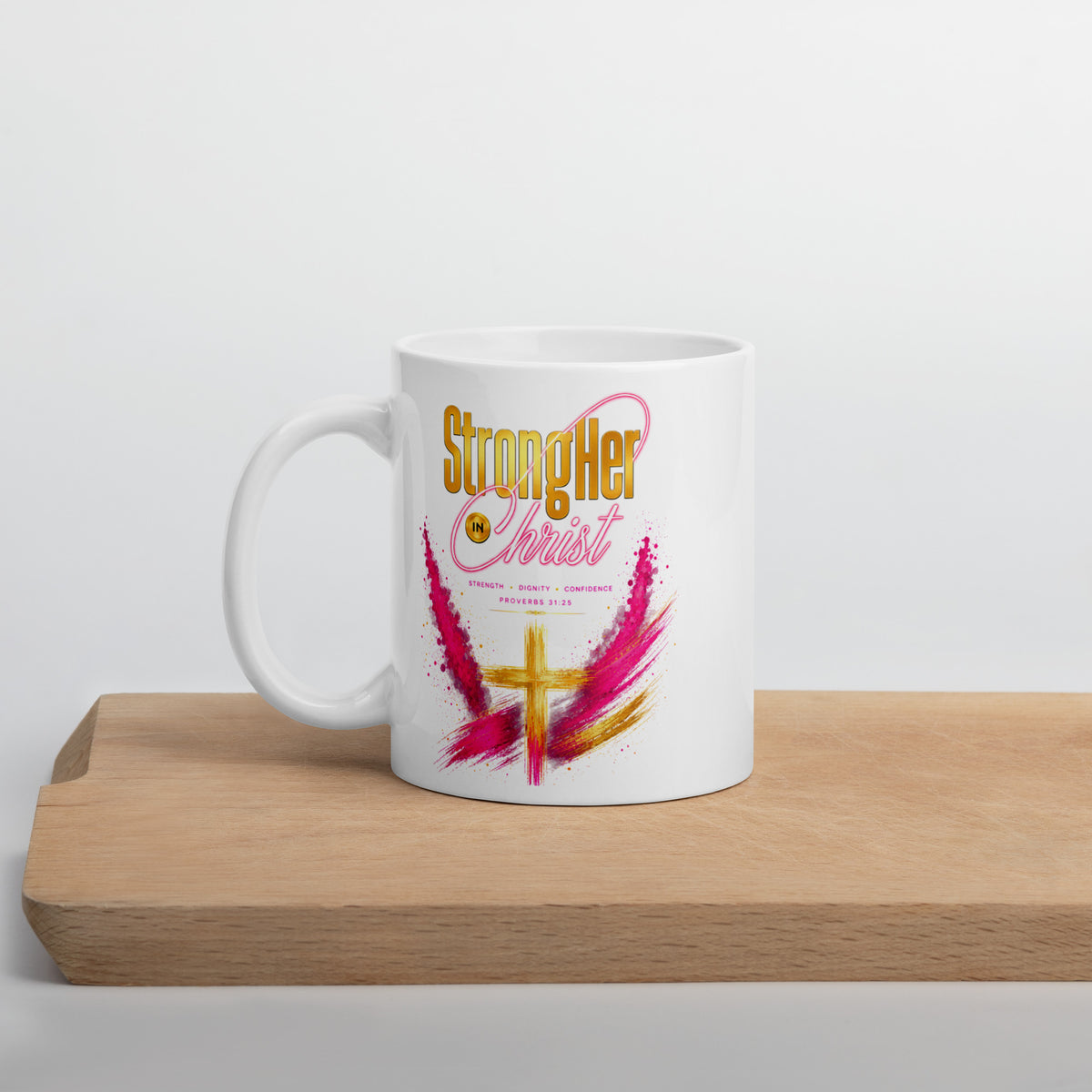 White Glossy Mug - StrongHer in Christ