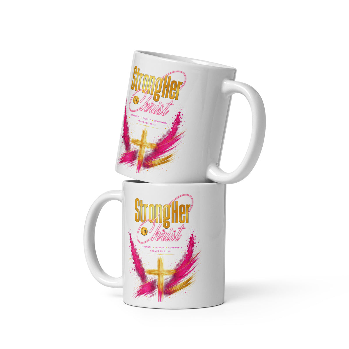 White Glossy Mug - StrongHer in Christ