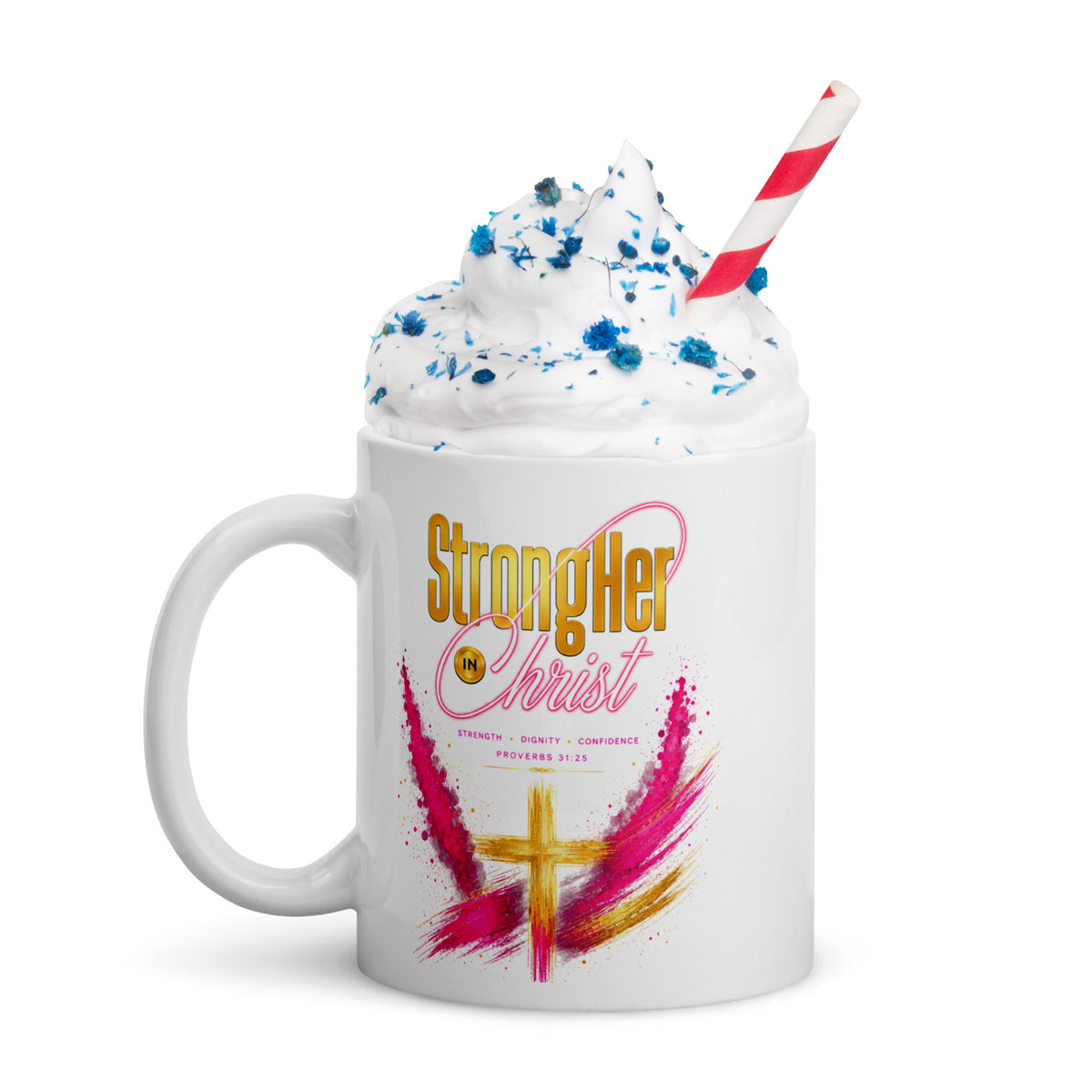 White Glossy Mug - StrongHer in Christ
